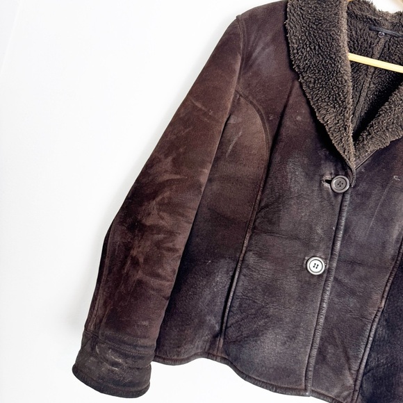 Vintage Danier Brown Suede Shearling Jacket - Picture 2 of 7